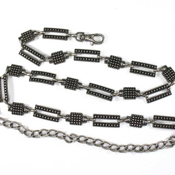 Link Belt, Antiqued Silver, Rivet Pattern, Boho - Picture 4 of 7